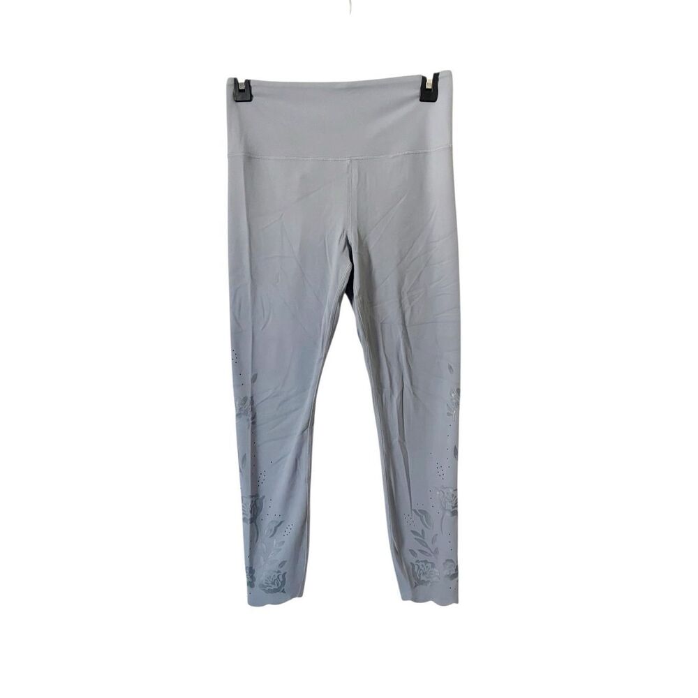 Athleta Gray Elation Eyelet‎ Floral 7/8 Tight Athletic Leggings Size Small